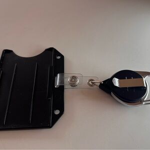 Black and Silver Retractable Badge Holder